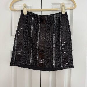 Express Sequin Black Skirt